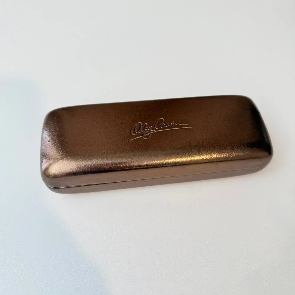 Oleg Cassini Metallic‎ Bronze Hard Shell Eyeglass Case Textured Designer Case